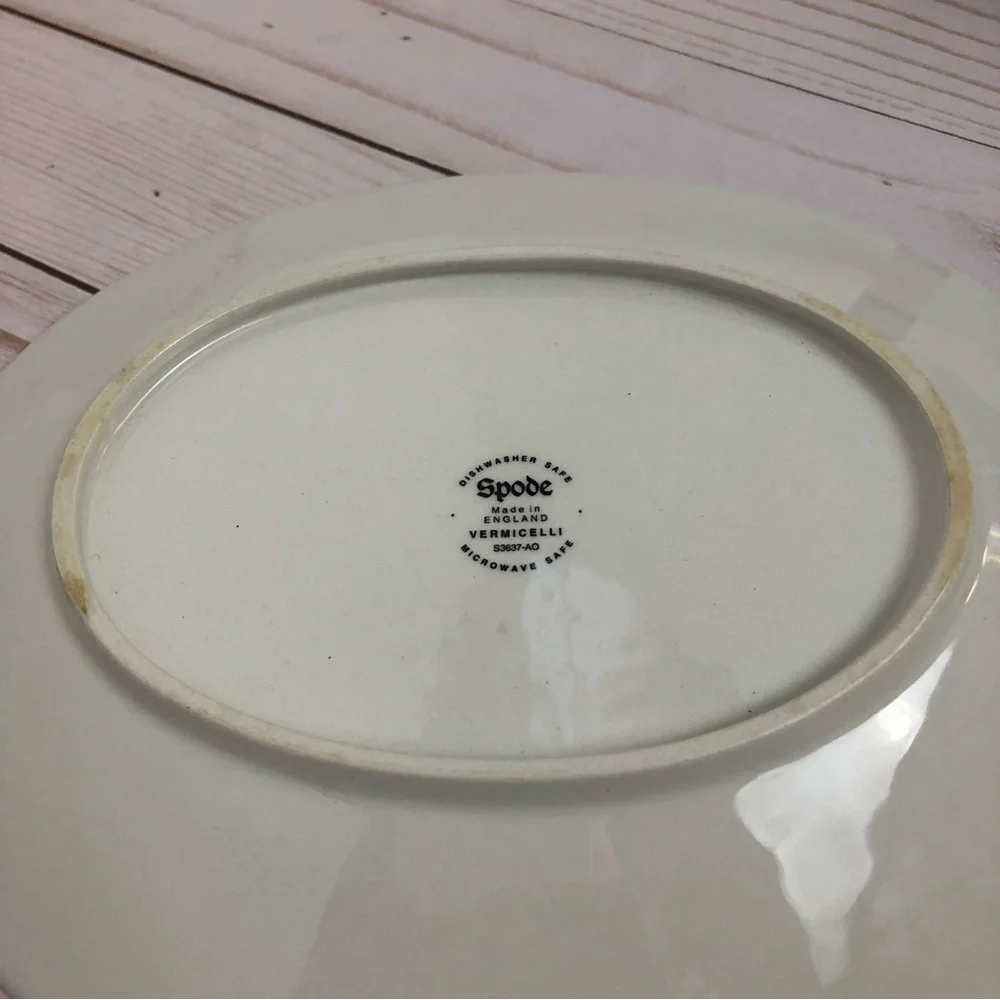 Spode Vermicelli Blue gravy boat and under plate